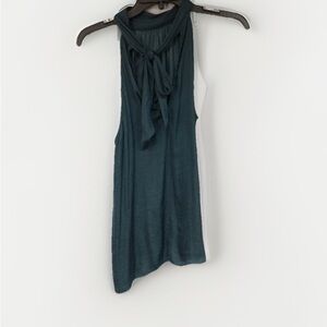 Naked Zebra Teal Sleeveless Top with Bow Detail